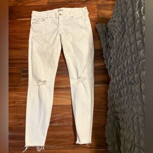Mother Looker Ankle Fray‎ Little Miss Innocent White Jeans Size 30 (0434)